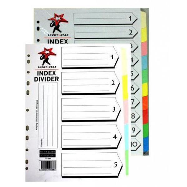 Lucky Star 5 Color Index Divider With Hole